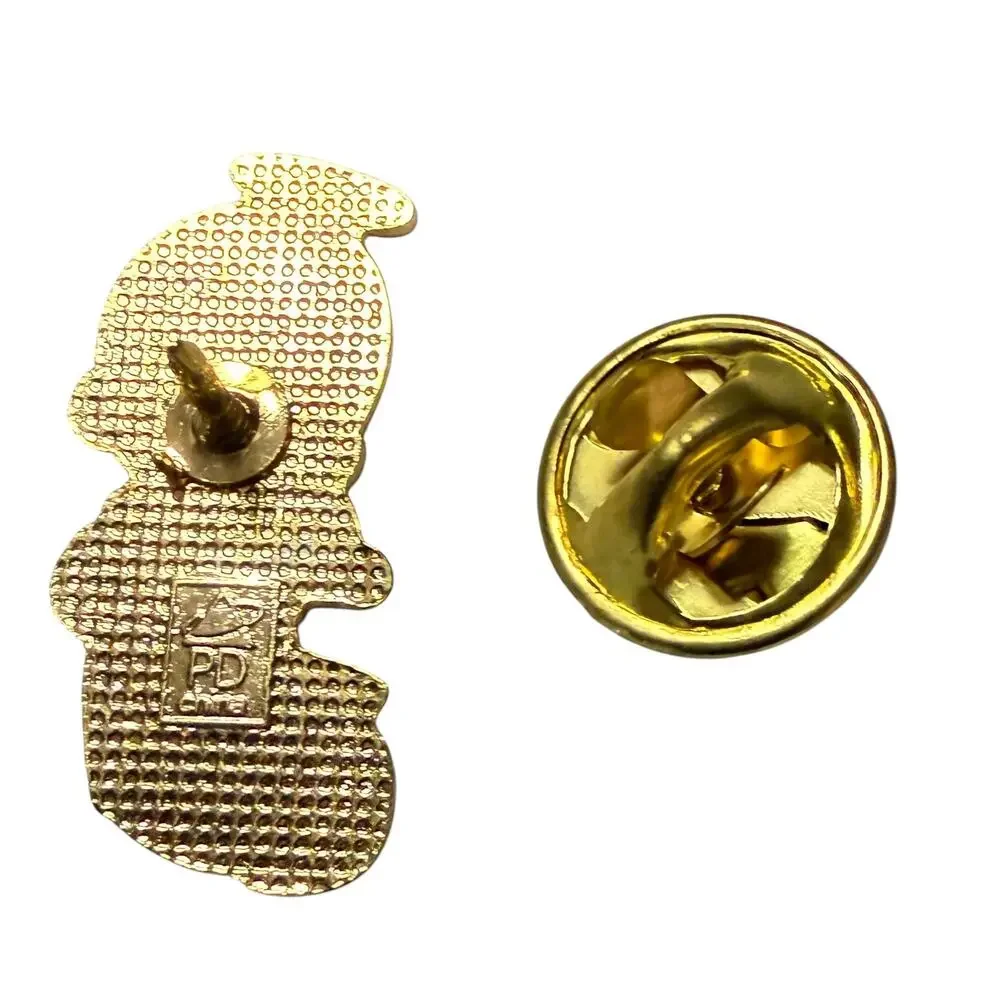 Vintage Precious Moments Angel Enamel Lapel Pin 1” Gold Tone